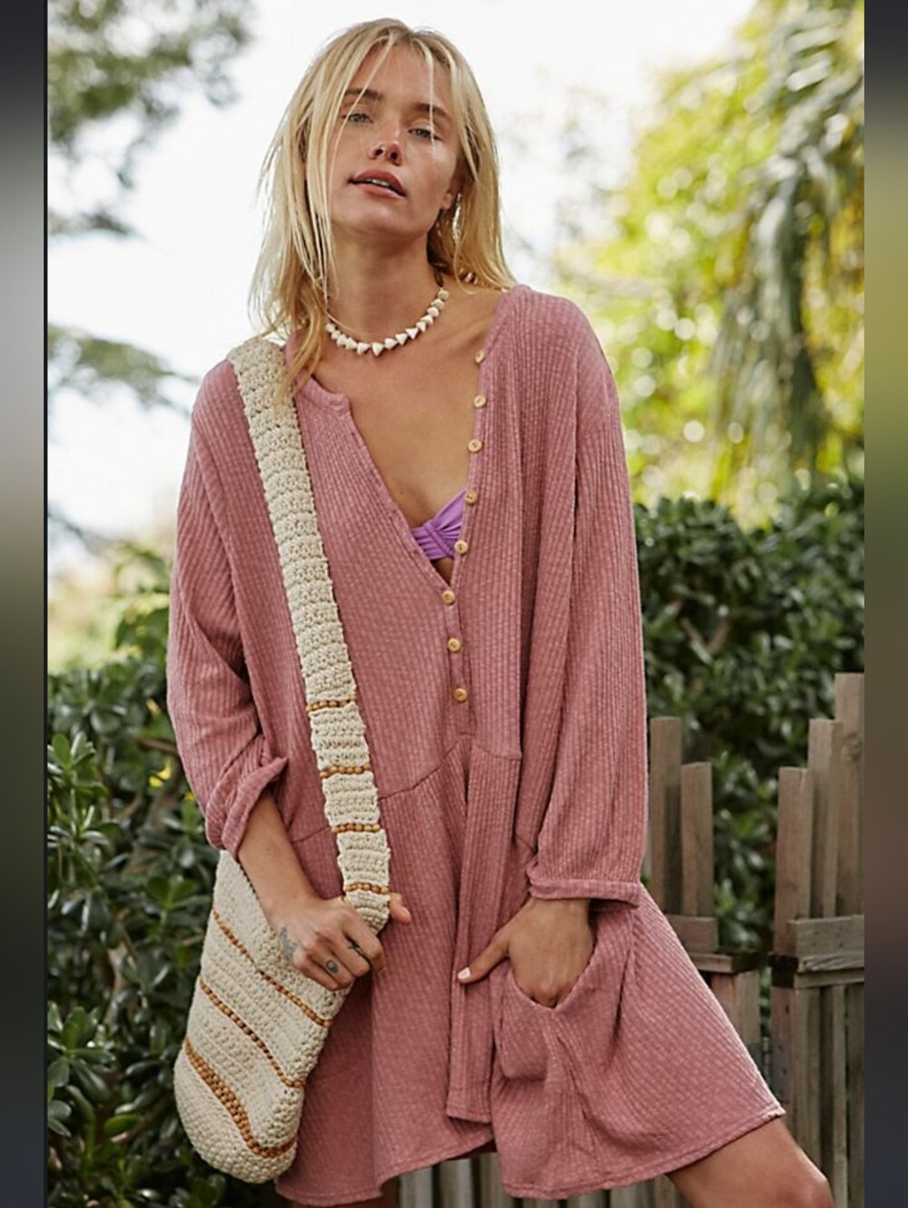 Free People Blossom Button Up Beach Dress